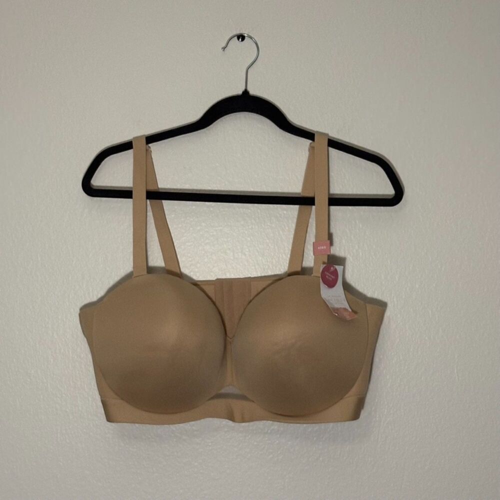 Cacique NWT Lightly Lined Multi-way Strapless Tan Bra 42DD